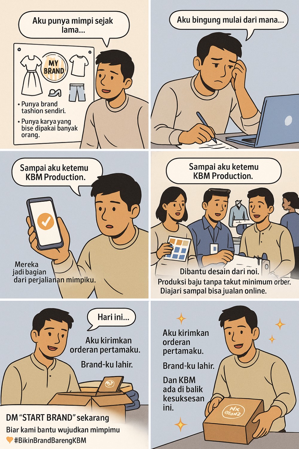 "Dari Mimpi Jadi Nyata: Perjalanan Seorang Brand Owner Bersama KBM Production" "Dari Mimpi Jadi Nyata: Perjalanan Seorang Brand Owner Bersama KBM Production"