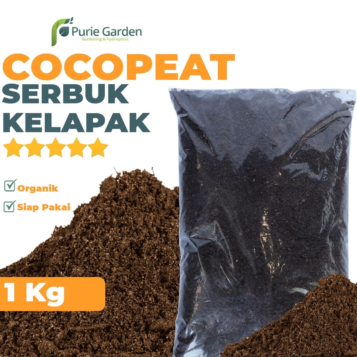 Cocopeat Cocopit Media Tanam Serbuk Halus Sabut Kelapa 4Liter