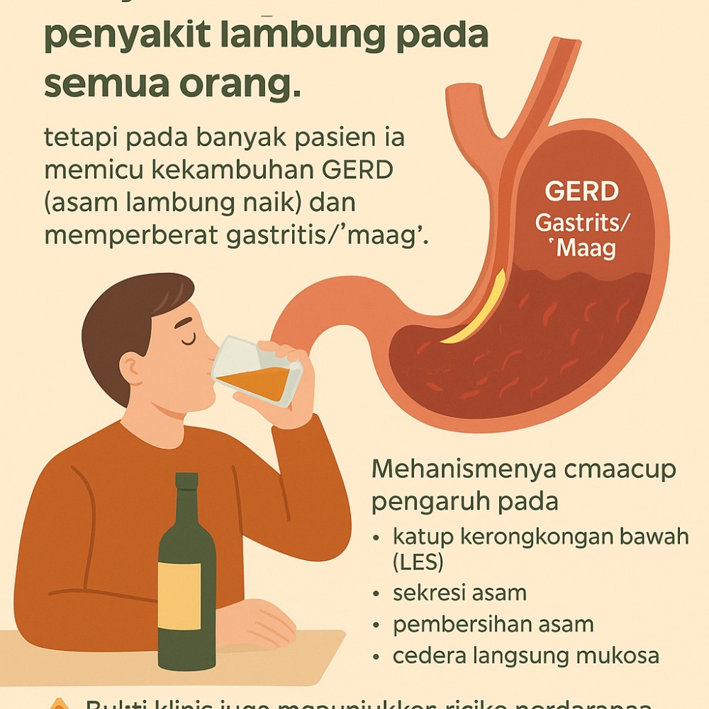 Alkohol & “Asam Lambung Naik”: Mengapa Bisa Memicu Refluks dan Memperparah “Maag”?