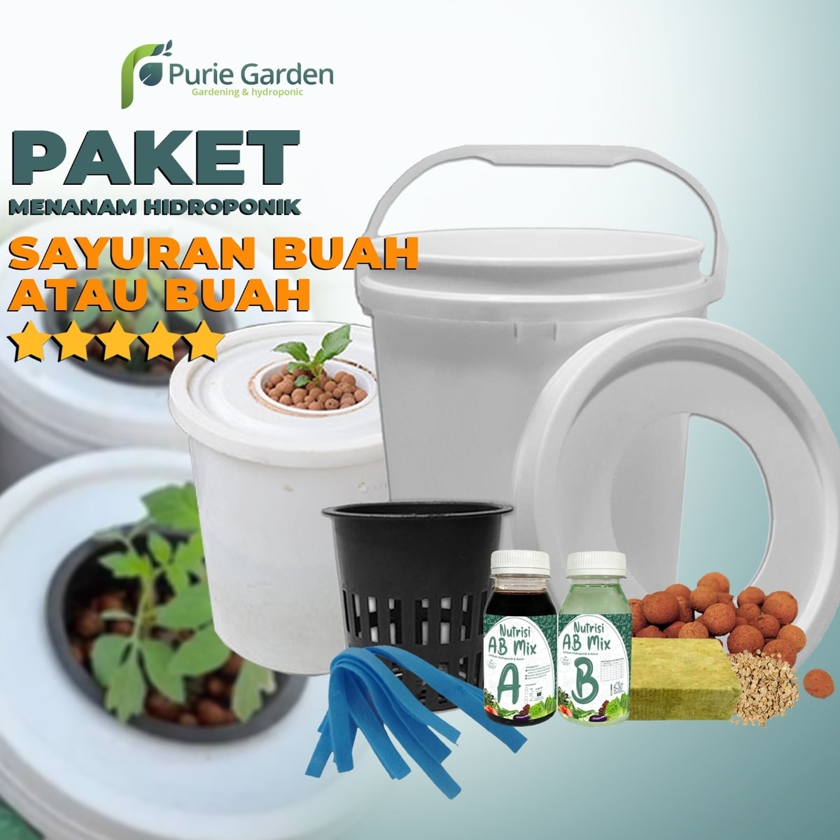 Paket Hidroponik Dutch Bucket Tanam Sayuran Buah & Buah