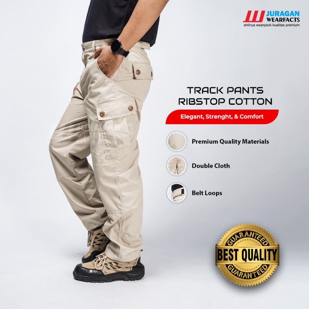 Cream Cotton Trackpants main image 0