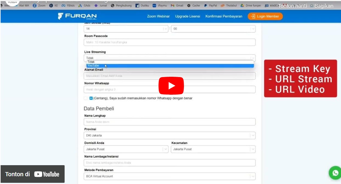 YouTube Live Streaming Dari Aplikasi Zoom: Data yang Disiapkan & Cara Mengaktifkannya