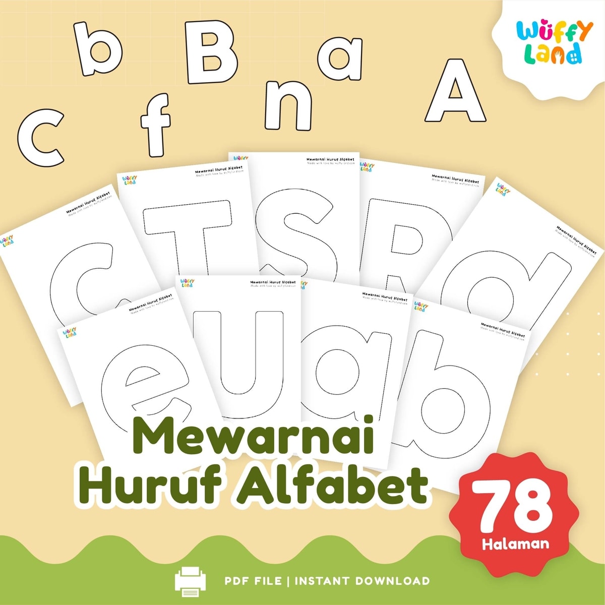 Worksheet Mewarnai Huruf Alfabet