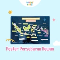 Mainan Anak Wuffyland Poster Peta Persebaran Hewan Indonesia
