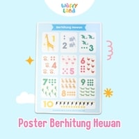 Mainan Anak Wuffyland Poster Edukasi Belajar Berhitung Menggunakan Objek Hewan