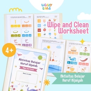 Worksheet Anak Wuffyland Wipe and Clean Tema Belajar Huruf Hijaiyah