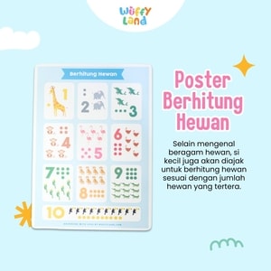 Mainan Anak Wuffyland Poster Edukasi Belajar Berhitung Menggunakan Objek Hewan