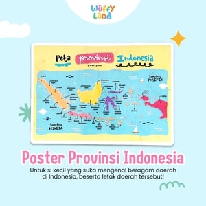 Mainan Anak Wuffyland Poster Peta Provinsi Indonesia