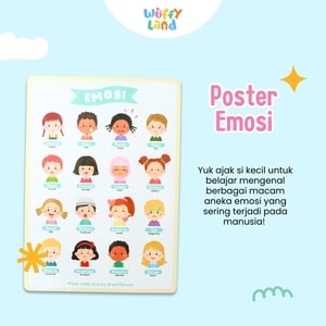 Mainan Anak Wuffyland Poster Edukasi Belajar Mengenal Berbagai Macam Emosi Wajah