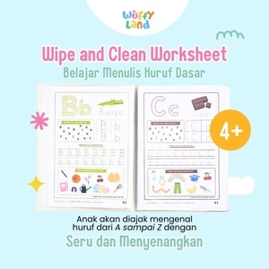 Worksheet Anak Wuffyland Wipe and Clean Tema Belajar Menulis Huruf Untuk Pra TK atau PAUD