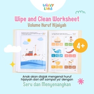 Worksheet Anak Wuffyland Wipe and Clean Tema Belajar Huruf Hijaiyah