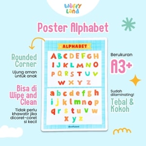 Mainan Anak Wuffyland Poster Edukasi Beljar Alfabet Huruf Besar dan Huruf Kecil