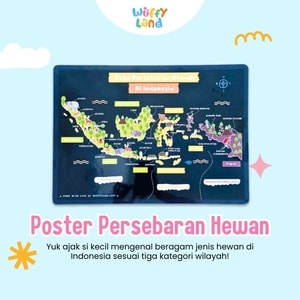 Mainan Anak Wuffyland Poster Peta Persebaran Hewan Indonesia