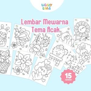 Worksheet wuffyland aktivitas mewarna tema random