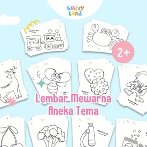 Worksheet wuffyland aktivitas mewarna tema random