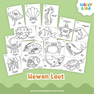 Worksheet wuffyland aktivitas mewarna dengan berbagai tema