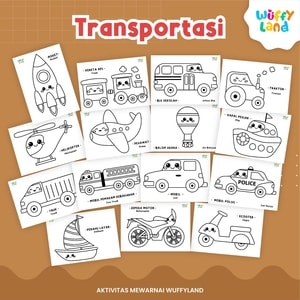 Worksheet wuffyland aktivitas mewarna dengan berbagai tema