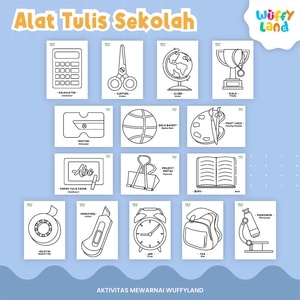 Worksheet wuffyland aktivitas mewarna dengan berbagai tema