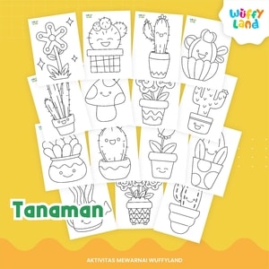 Worksheet wuffyland aktivitas mewarna dengan berbagai tema