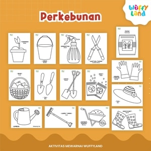 Worksheet wuffyland aktivitas mewarna dengan berbagai tema