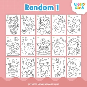 Worksheet wuffyland aktivitas mewarna dengan berbagai tema