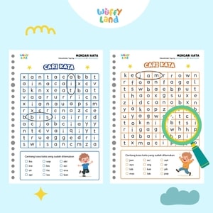 Wuffyland Worksheet Edukasi Anak Indonesia Murah Aktivitas Belajar Tema Mencari Kata