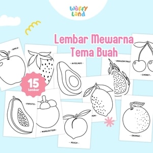 Aktifitas Mewarna Wuffyland Tema Buah (Ukuran A5)