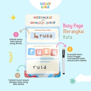 Mainan Anak Busy Page Wuffyland Belajar Merangkai dan Menulis Kata