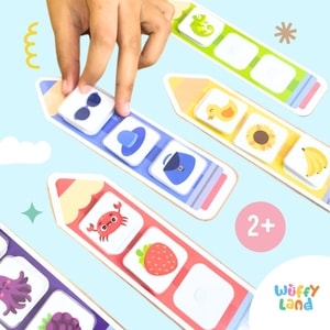 Mainan Anak Wuffyland Mengelompokkan Warna Benda Sesuai dengan Warna Pensil