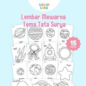Aktifitas Mewarna Tema Tata Surya (Ukuran A5)