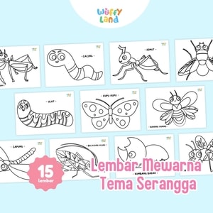 Aktifitas Mewarna Tema Serangga (Ukuran A5)