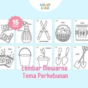 Aktifitas Mewarna Tema Berkebun (Ukuran A5)
