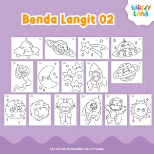 Aktifitas Mewarna Tema Benda Langit (Ukuran A5)