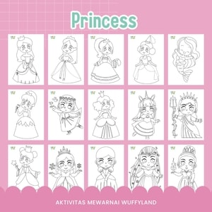 Aktifitas Mewarna Tema Princess (Ukuran A5)