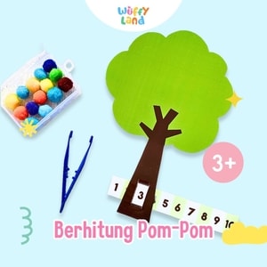 Mainan Anak Wuffyland Belajar dan Berhitung Menggunakan Pohon Pompom