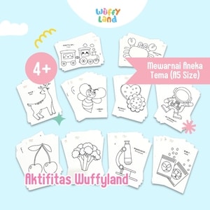 Worksheet wuffyland aktivitas mewarna dengan berbagai tema