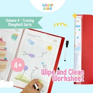 Worksheet Anak Wuffyland Wipe and Clean Belajar Mengikuti Garis atau Tracing