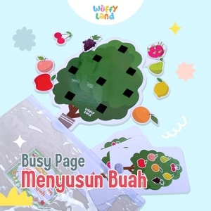 Mainan Anak Busy Page Wuffyland Memasang Pohon Buah