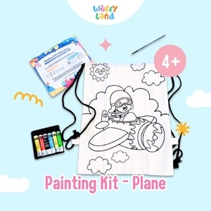 Mainan Anak Wuffyland Painting Kit String Bag Tema Plane atau Pesawat