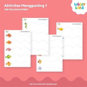 Printable Aktifitas Menggunting Aneka Tema