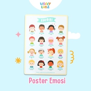 Mainan Anak Wuffyland Poster Edukasi Belajar Mengenal Berbagai Macam Emosi Wajah