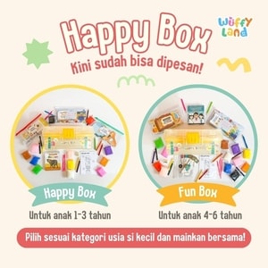 Mainan anak wuffyland produk happy box. Aktivitas lengkap dengan berbagai macam tema yang menyenangkan
