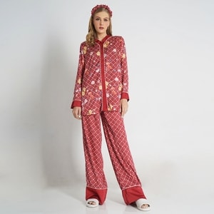 Flowery Dream Red Pajama Sets