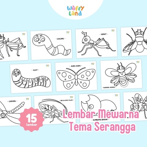 Aktifitas Mewarna Tema Serangga (Ukuran A5)