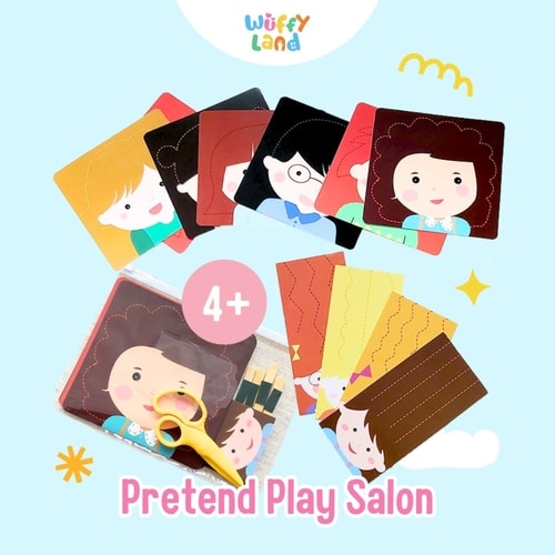 Mainan Anak Wuffyland Bermain Peran Aktivitas Menggunting Salon Rambut