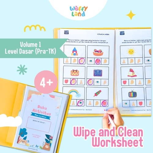 Worksheet Anak Wuffyland Wipe and Clean Tentang Aktivitas Anak Pra TK atau PAUD