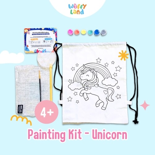 Mainan Anak Wuffyland Painting Kit String Bag Tema Unicorn