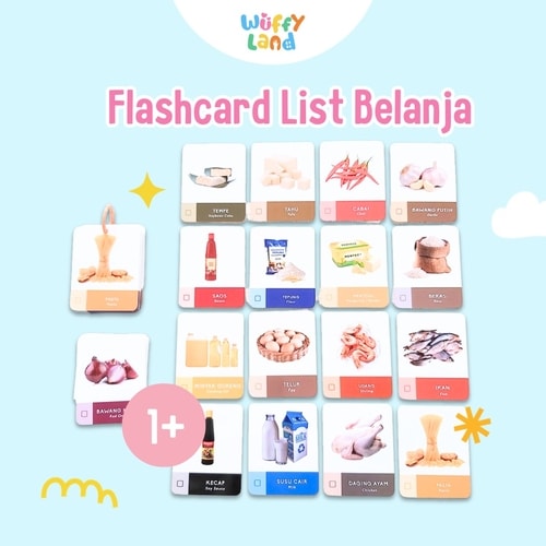 Mainan Anak Wuffyland Flashcard List Belanja atau Shopping