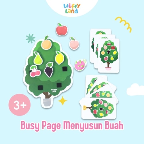 Mainan Anak Busy Page Wuffyland Memasang Pohon Buah