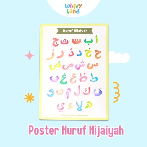 Mainan Anak Wuffyland Poster Edukasi Mengenal Huruf Hijaiyah